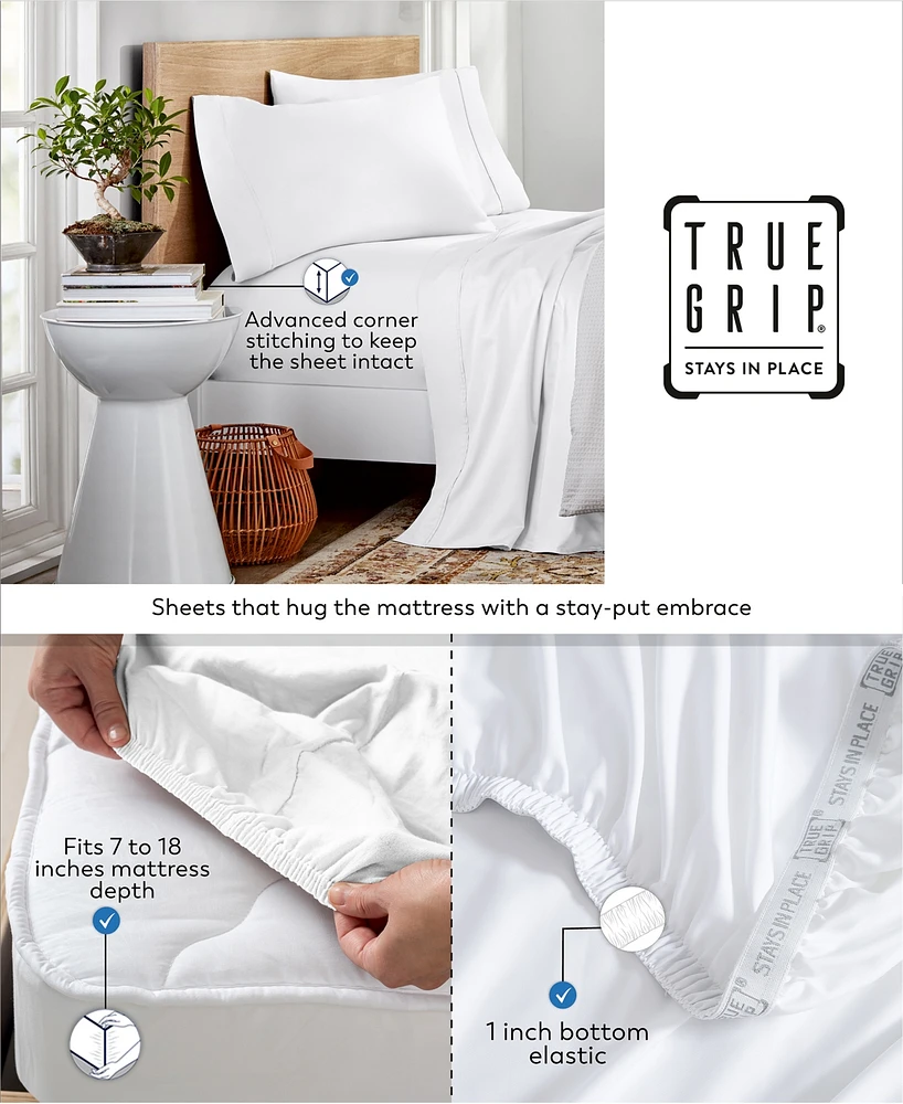 Purity Home 400 Thread Count Cotton Percale 4-Pc. Sheet Set