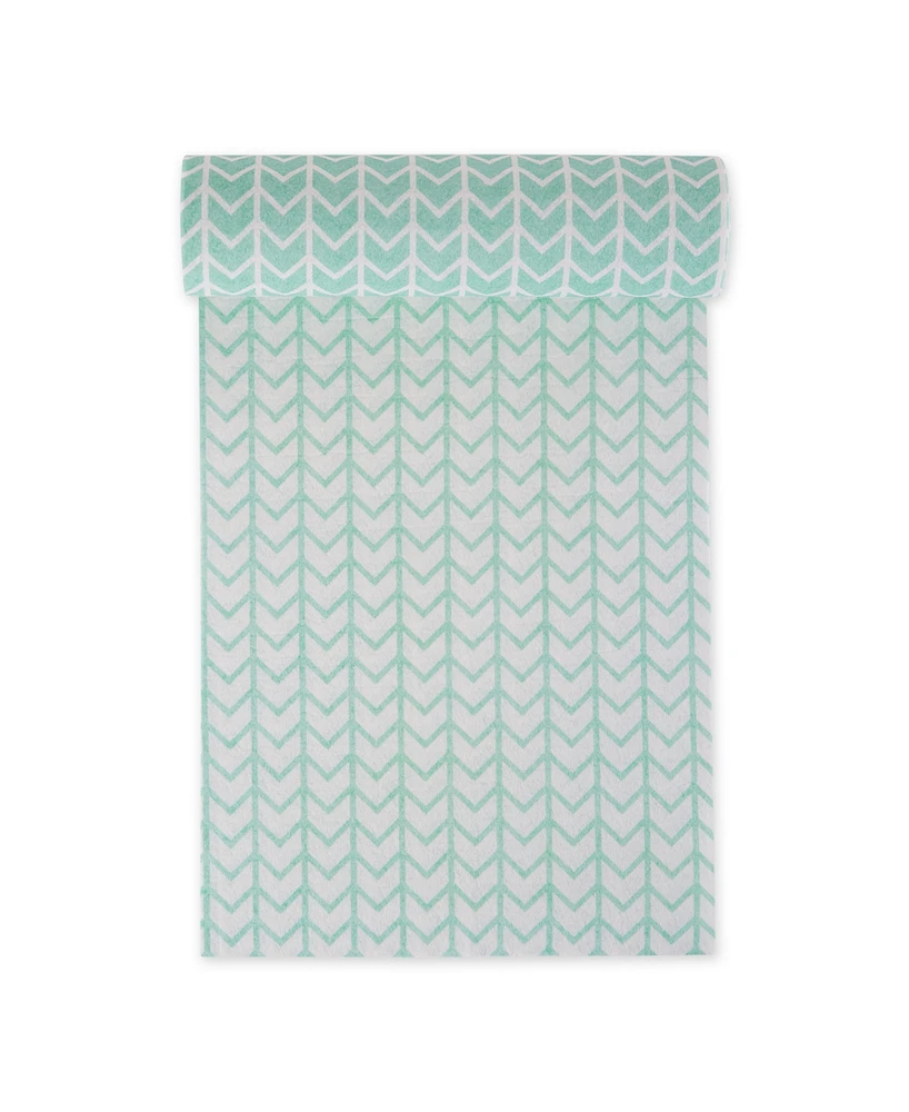 Design Imports Fridge Shelf Liner Collection Non-Adhesive, Cut to fit, Machine Washable, 12x120", Bright Aqua Herringbone, 2 Piece