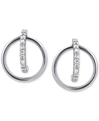 Giani Bernini Cubic Zirconia Orbital Hoop Earrings in Sterling Silver & 18k Gold-Plate, Created for Macy's