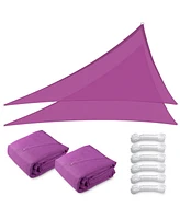 22 Ft 97% Uv Block Triangle Sun Shade Sail Hdpe Canopy Cover Net Lawn 2 Pack
