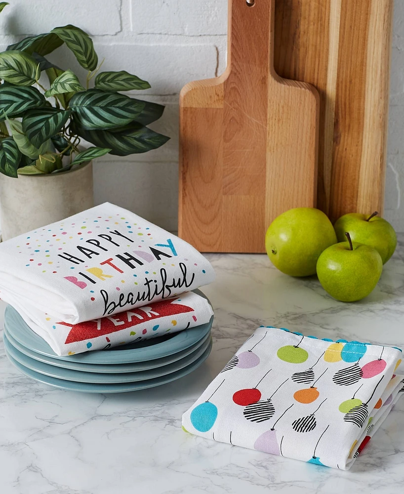Design Imports Happy Birthday Confetti Collection, Dishtowel Set