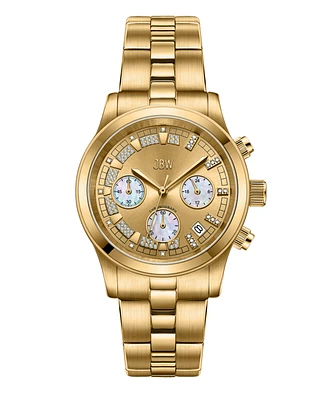 Jbw Women's Alessandra Diamond (1/5 ct.t.w.) 18k Gold Plated Stainless Steel Watch
