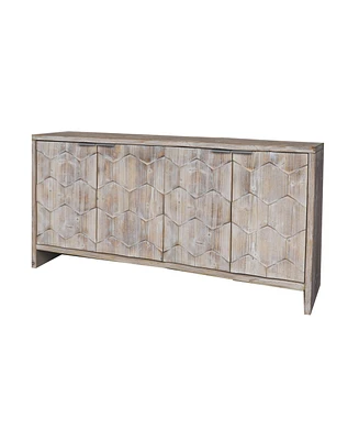 Farmhouse Style 4-Door Wooden Storage Cabinet