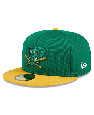 New Era Big Boys and Girls Kelly Green Oakland Athletics 2024 Batting Practice 59FIFTY Fitted Hat