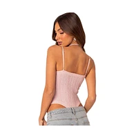 Edikted Women's Lacey Knit Cut Out Bodysuit
