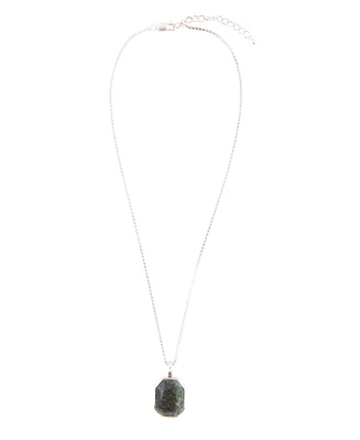 Barse Hammered Genuine Seraphinite Abstract Pendant Necklace