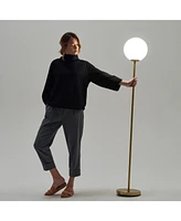 Luna Sophisticated Led Standing Floor Lamp with Frosted Glass Globe (65")