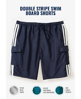 KingSize Big & Tall 10" Double Stripe Swim Board Shorts