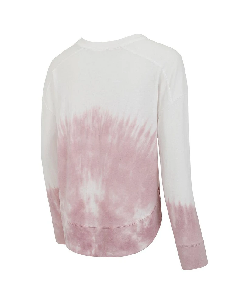 Concepts Sport Women's Pink/White Carolina Hurricanes Orchard Tie-Dye Long Sleeve T-Shirt