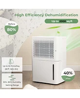 32 Pint Dehumidifier 2000 Sq. Ft Portable with 3 Modes & 24H Timer