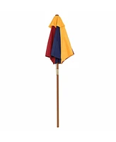 4 Seat Kids Picnic Table w/Umbrella Garden Yard