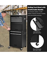 High Capacity 6-Drawer Rolling Tool Chest Storage Cabinet Toolbox Combo