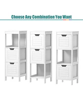 Bathroom Wooden Floor Cabinet Multifunction Storage Rack Stand Organizer Bedroom