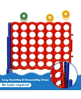 2 Pcs Giant 4 A Row Jumbo 4-to-Score Game Set W/Storage Carrying Bag for Kids Adult