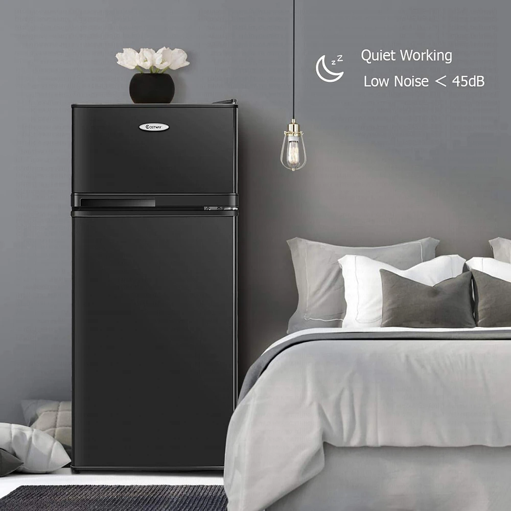 2 Doors 3.4 cu ft. Unit Compact Mini Refrigerator Freezer Cooler