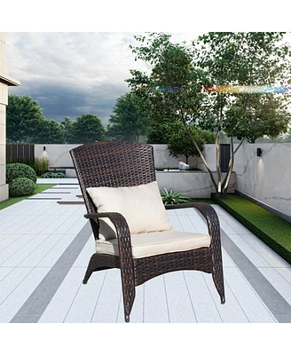 Patio Chair With Cushions(Beige Cushion)