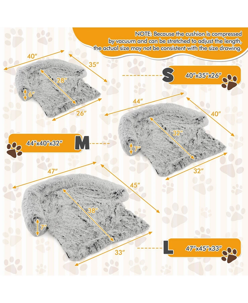 Plush Calming Dog Bed with Anti-Slip Bottom, Couch-Style for Comfortable Rest