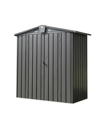 Metal Outdoor Storage Shed with Lockable Double Door