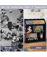 Toy Storage Organizer Display Stand 3-In-1 Kids Shelf with Book