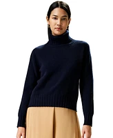 Lilysilk Women's Turtleneck Sweater with Rib Hemline