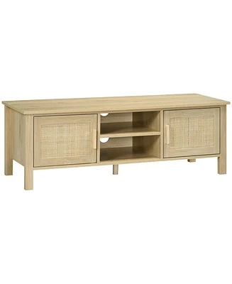 Homcom Boho Tv Sd, Holds 60" TVs, Entertainment Center, Natural