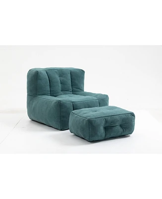 Bean bag and ottoman set for adults and kids
