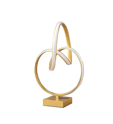 19" In Abstract Infinity Matte Gold Modern Table Lamp