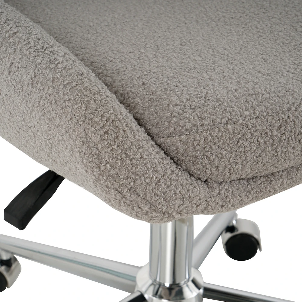 Modern Teddy Fleece Dining Chair with Chrome Legs
