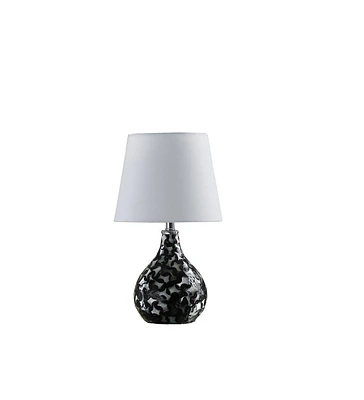 11.5" In Modern Black Seashell Swirl Pattern Mini Polyresin Table Lamp