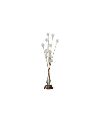 46" In 11-Light Acrylic Globe Aluminun Led Chrysanthe Yellow Gold Metal Floor Lamp