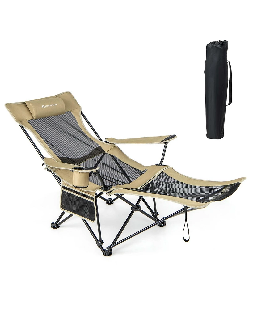 Folding Camping Chair with Detachable Footrest