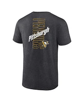 Fanatics Men's Heather Charcoal Pittsburgh Penguins Backbone T-Shirt