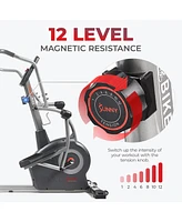Sunny Health & Fitness Elite Recumbent Cross Trainer & Elliptical Machine with 12-Level Magnetic Resistance & Exclusive SunnyFit App Enhanced Bluetoot