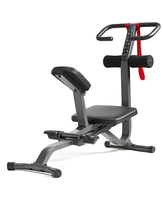 Sunny Health & Fitness Stretch Training Machine with Multi-Grip Handles & Self-Leveling Pedals, 265 Weight Capacity