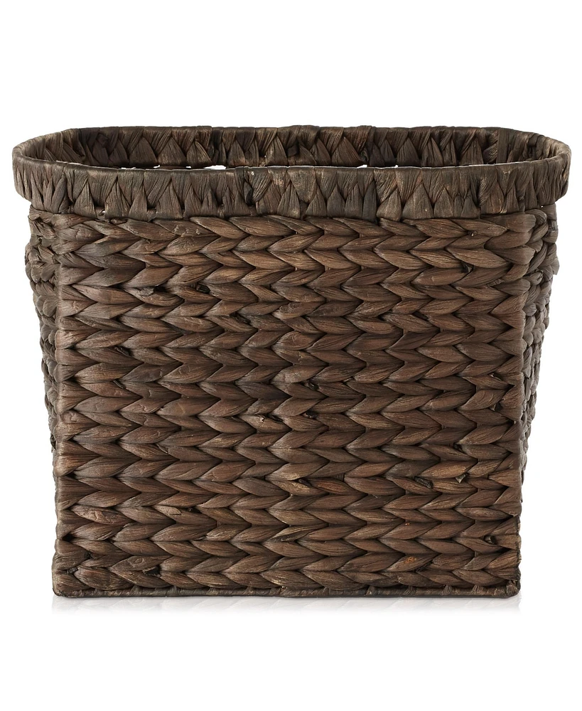 Casafield Magazine Holder Basket with Handles - Oval Seagrass Storage Bin for Bathroom, Home Office