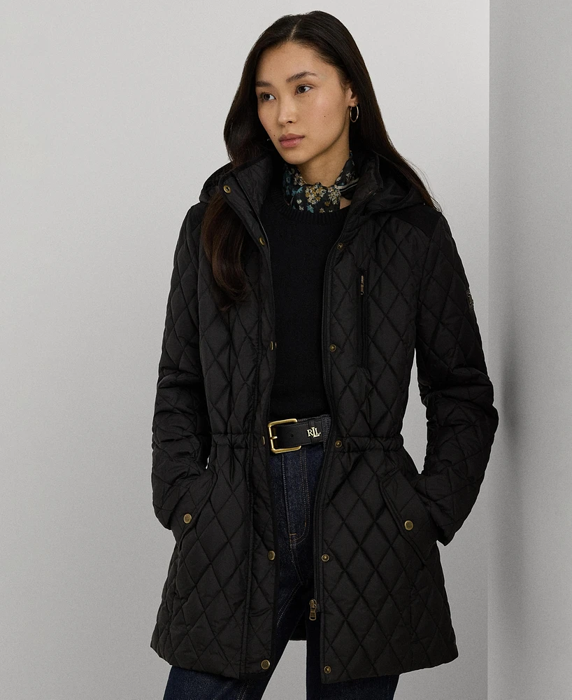 Lauren Ralph Petite Hooded Anorak Quilted Coat