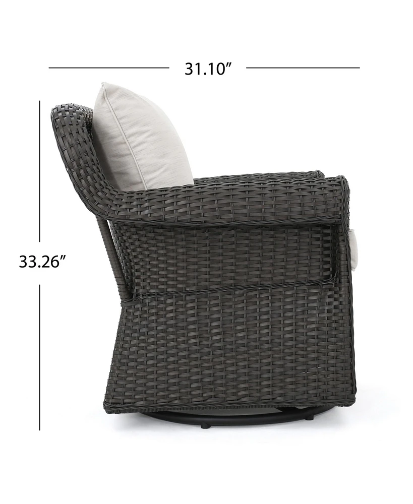 Wicker Swivel Rocking Chair Cozy Outdoor Relaxation and Comfort