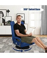 360-Degree Swivel Gaming Floor Chair with Foldable Adjustable