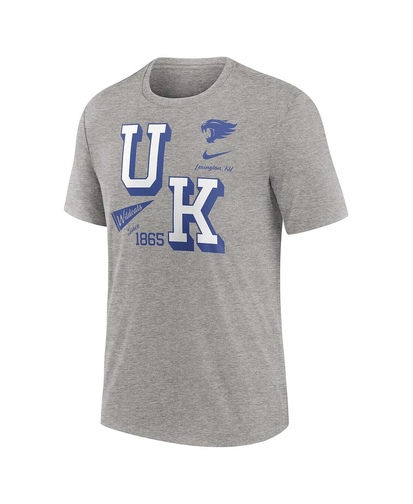 Nike Men's Heather Gray Kentucky Wildcats Blitz Roll Call Tri-Blend T-Shirt