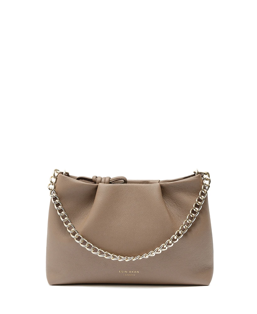 Esin Akan Midi Mayfair Leather Clutch Crossbody Bag