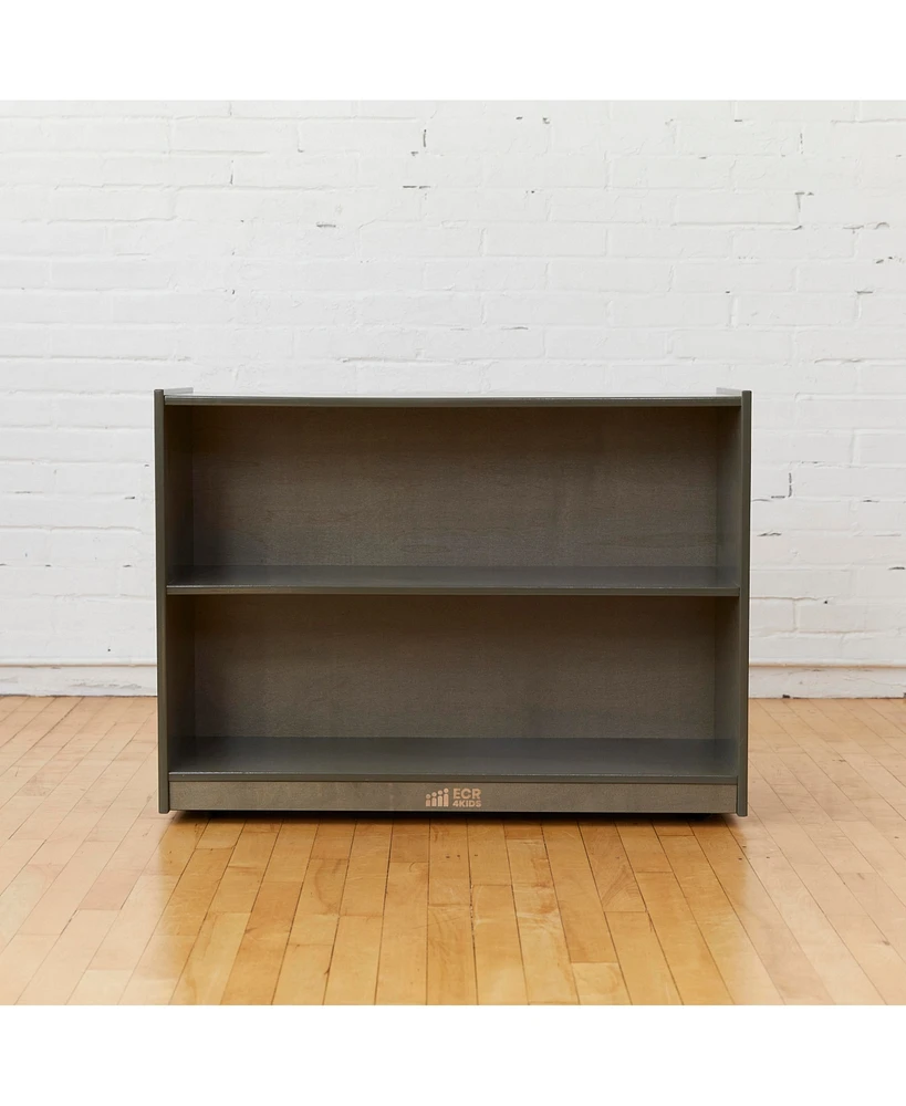 ECR4Kids 2-Shelf Mobile Storage Cabinet, Natural, 1