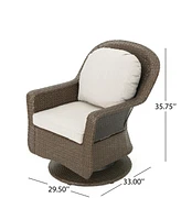 Premium Rattan Swivel Club Chair Set for Outdoor Relaxation and Views