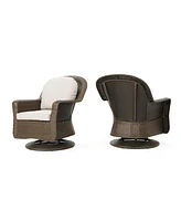 Premium Rattan Swivel Club Chair Set for Outdoor Relaxation and Views