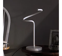 19-Inch Led Matte White Curvilinear S-Curve Spiral Tube Led Table Lamp