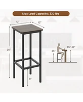 Slickblue Set of 4 Bar Stool 26" Chair with Metal Legs and Footrest