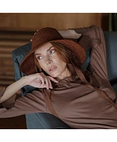Brunna.co Meg Jute Straw Hat In Burnt Sienna