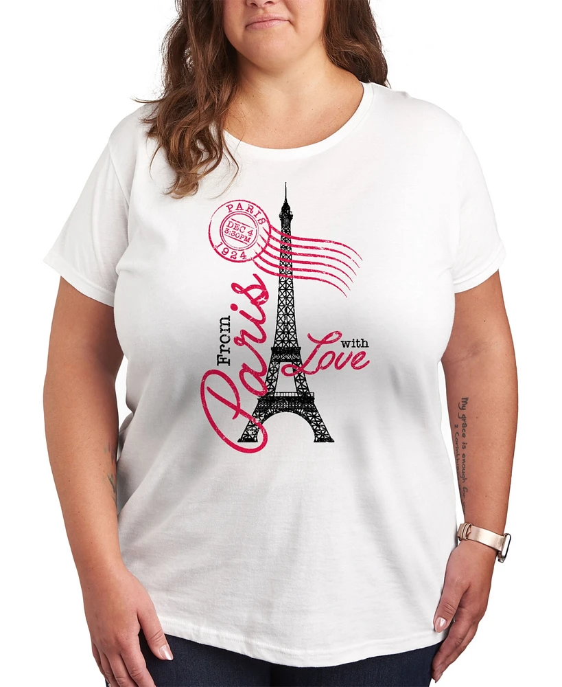 Hybrid Apparel Paris Love Postmark Plus Graphic T-Shirt