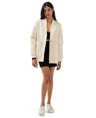 Belle & Bloom Women's Over It Quilted Bomber