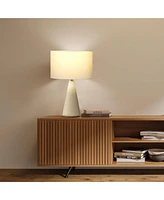 Nathaniel 20" Cement Led Table Lamp with Cream Drum Shade