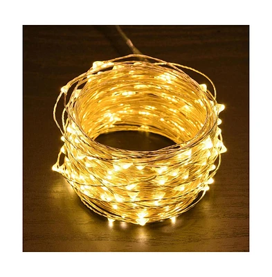 66 ft Led String Lights Battery Operated Starry Fair Rope Lights 8 Modes Remote Christmas
